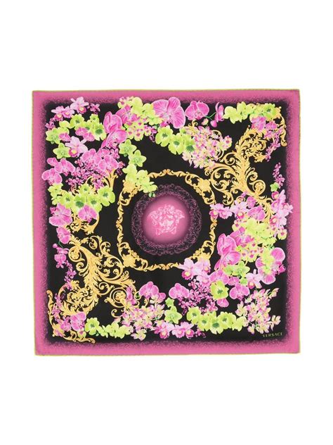 versace baroque floral print scarf|Versace scarves for women.